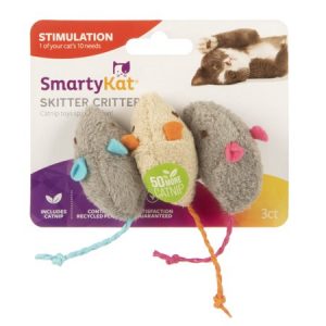(3 Pack) SmartyKat Skitter Critters Mice Catnip Cat Toys, 3 Count