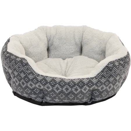 Cozy Winter Small Cuddler Dog Bed Cat Bed, 19, Gray
