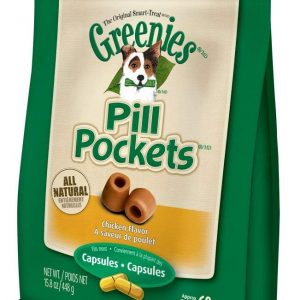 GREENIES PILL POCKETS Capsule Size Dog Treats Chicken Flavor, 15.8 oz. Value Pack (60 Treats)