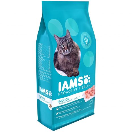 Iams Proactive Health Indoor Weight And Hairball Care Dry Cat Food, (1) 7 Pound Bag, Real Chicken In Every Bite (Packaging May Vary)