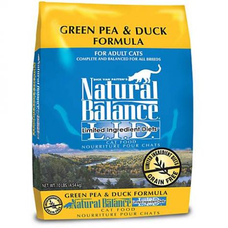 Natural Balance L.I.D. Limited Ingredient Diets Green Pea and Duck Formula Cat Food, 10 lbs.