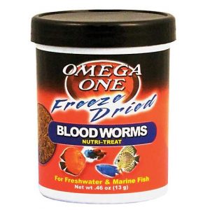 Omega One Freeze Dried Blood Worms, .46 oz.