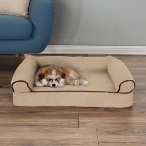 Orthopedic Dog Sofa Bed, Memory Foam Pet Bed with Foam Stuffed Bolsters PETMAKER
