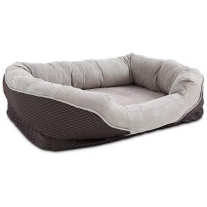 Orthopedic Peaceful Nester Gray Dog Bed, 40″ L x 30″ W