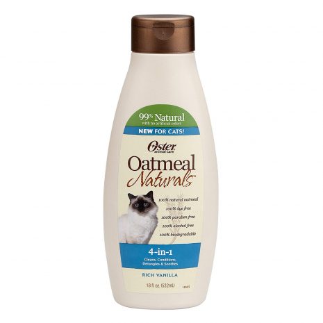 Oster Oatmeal Naturals 4-in-1 Cat Shampoo, Rich Vanilla, 18 Fluid Ounces