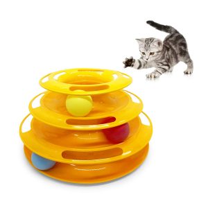 Pet Craft Supply Interactive Cat & Kitten Three Layer Colorful Track Ball Tower Fun Mental Stimulation Physical Exercise Puzzle Cat Toys