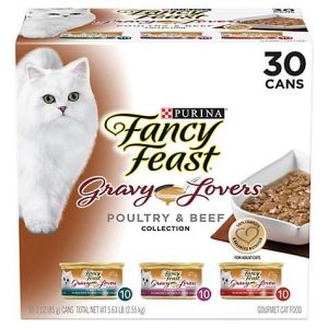 Purina Fancy Feast Gravy Lovers Poultry & Beef Feast Collection Wet Cat Food Variety Pack, 3 oz., Count of 30
