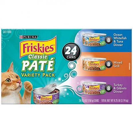 Purina Friskies Pate Adult Wet Cat Food Variety Pack, 5.5 oz., Count of 24