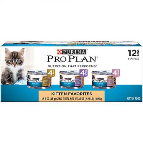 Purina Pro Plan Focus Kitten Favorites Variety Pack Wet Cat Food, 3 oz.