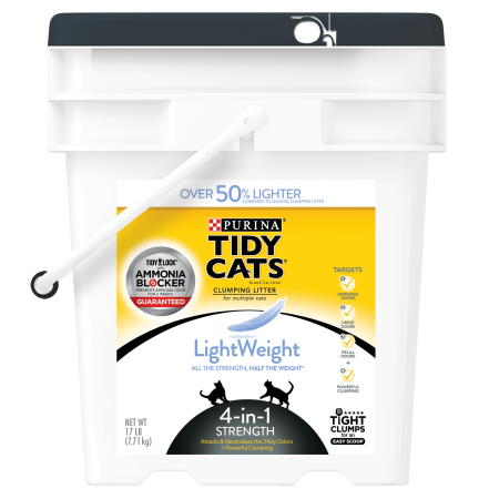Purina Tidy Cats LightWeight 4-in-1 Strength Clumping Dust Free Cat Litter - 17 lb. Pail