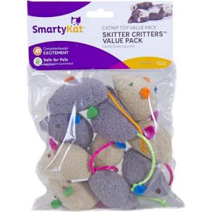 SmartyKat Skitter Critters Catnip Cat Toy Value Pack, 10 Count