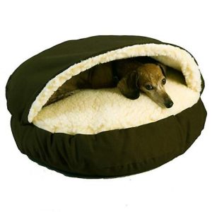 Snoozer Orthopedic Cozy Cave Pet Bed in Olive & Cream, 25″ L x 25″ W