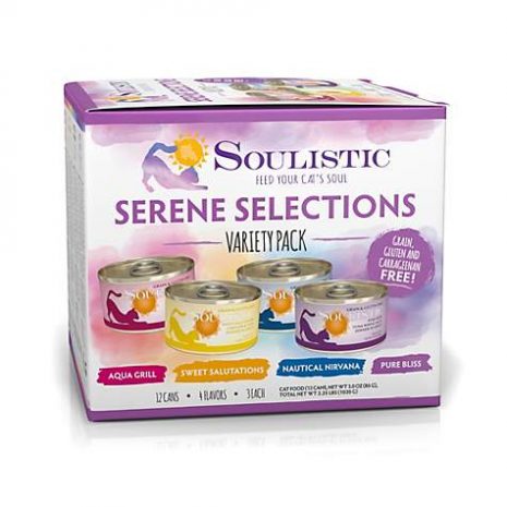 Soulistic Serene Selections Variety Pack Wet Cat Food, 3 oz., Count of 12