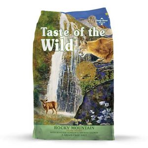 Taste of the Wild Rocky Mountain Grain-Free Roasted Venison & Smoked Salmon Dry Cat Food, 15 lbs.